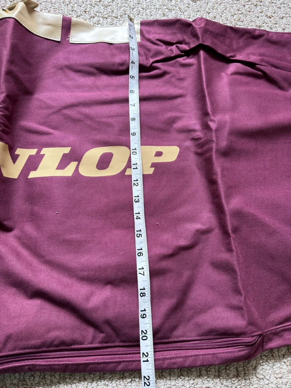 Dunlop Deluxe Golf Bag Travel Cover - Burgundy with Tan Accents